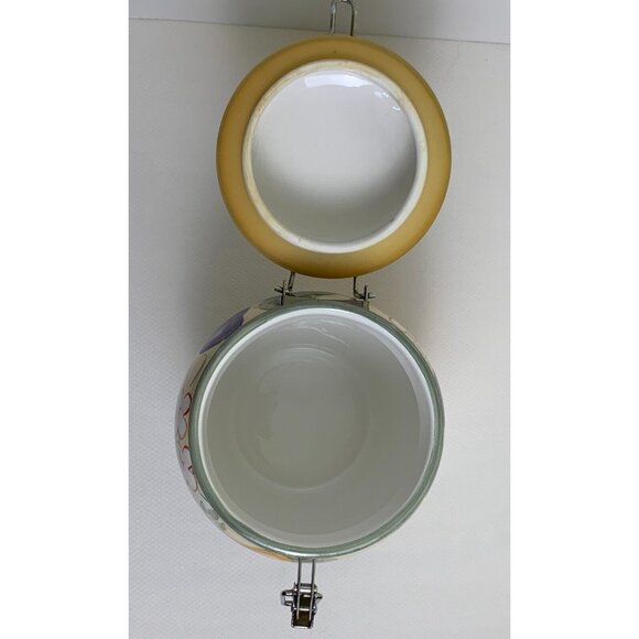 Gibson Home Ceramic Airtight Storage Jar Fruit Grove Canister Clamp Lid Storage - Picture 6 of 10